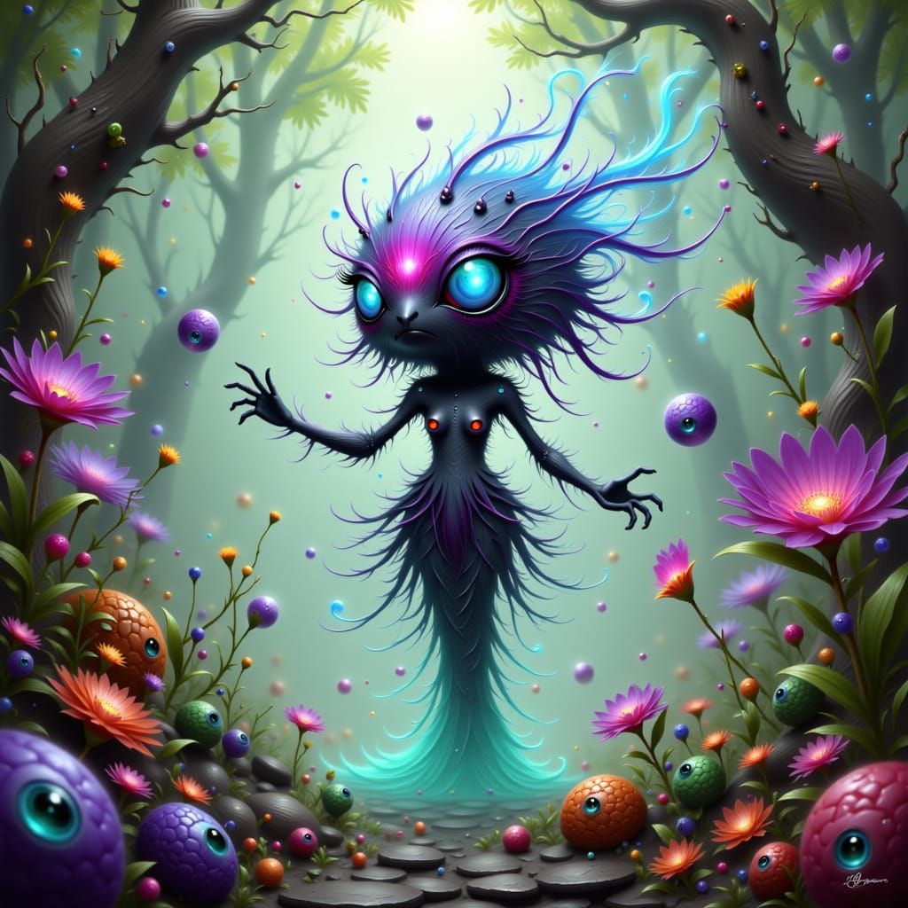 Whimsical Decay Elemental Dancing in Swirling Mist