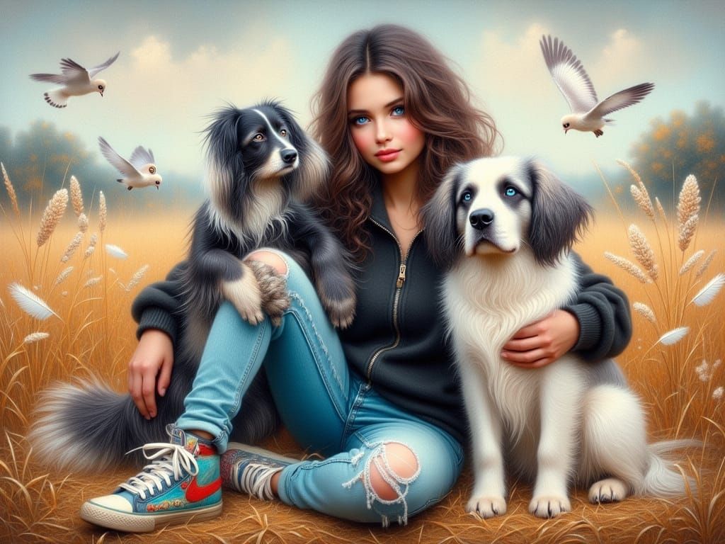 Ardennes Countryside Scene in Impressionist Gouache Style