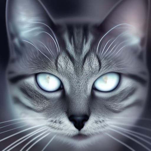 Sparkling Silver Tabby Cat in Surreal Photo