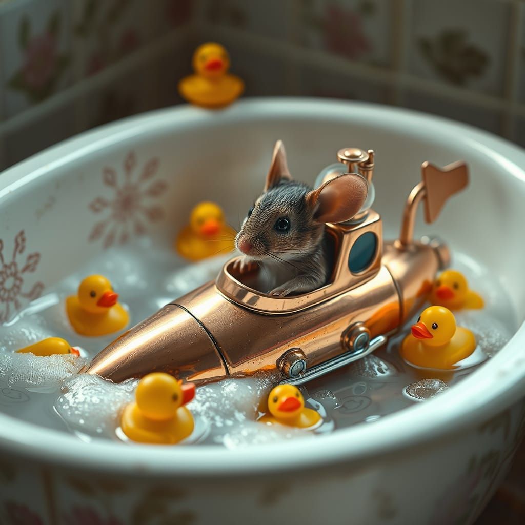 Surreal Bathtub Scene in Hyperrealistic Style