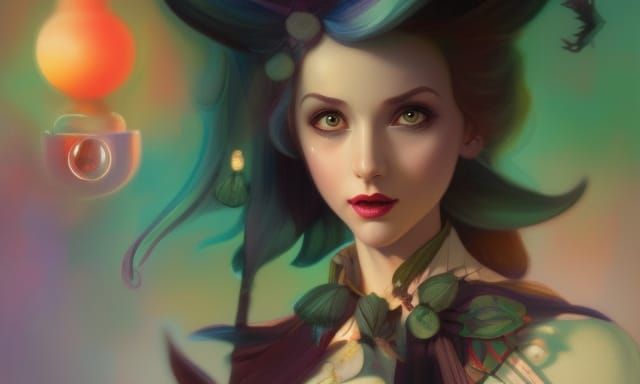 Pinocchio Portrait in Psychedelic Comix Art Style