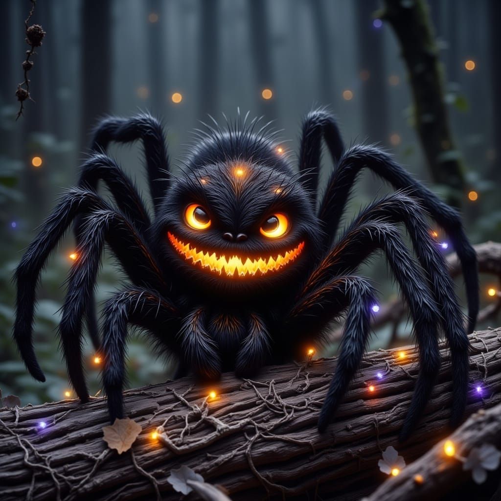 Halloween Pumpkin Spider in Dreamy Fantasy Art
