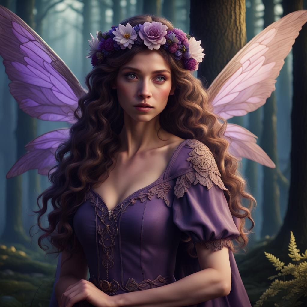 Beautiful Fairy in Enchanted Forest Concept Art