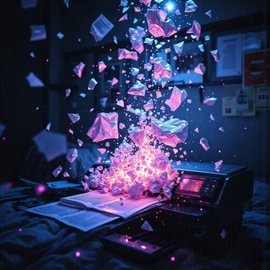 Surreal Crystalline Printer Jam