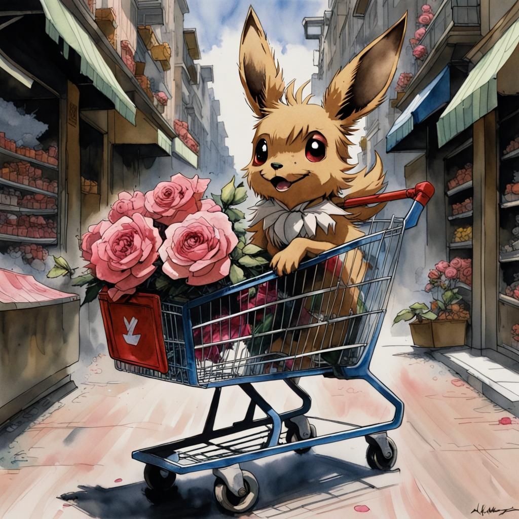 Eevee in shopping cart