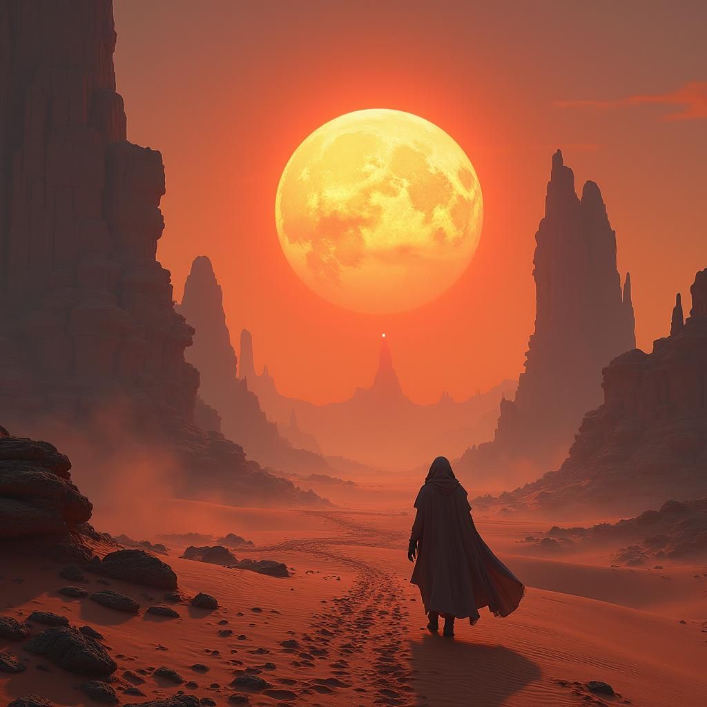 Arrakis: Mystical Desert Planet with Ancient Structures