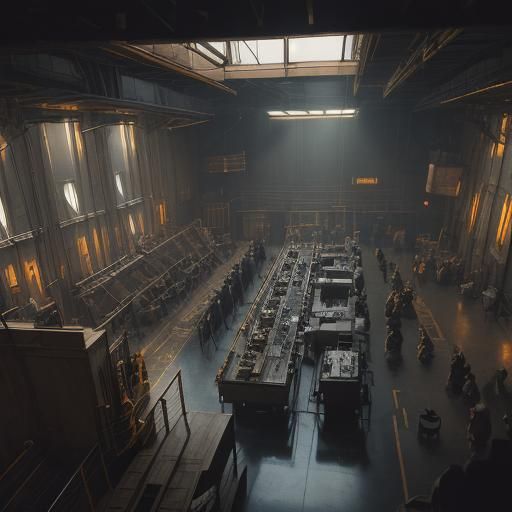 Retro-Futuristic Control Room in Warm, Golden Lighting