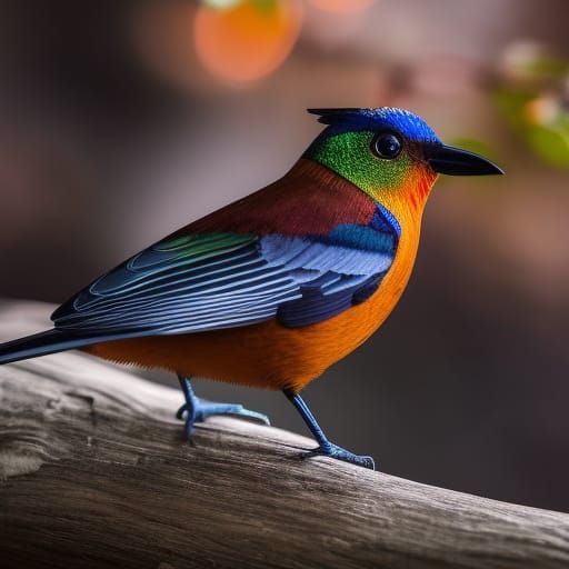 Wooden Paradise Bird Sculpture Photograph