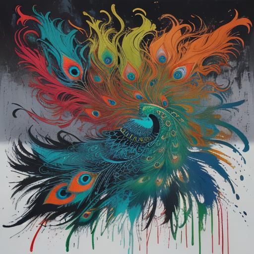 Dragon Woman in Street Art Style