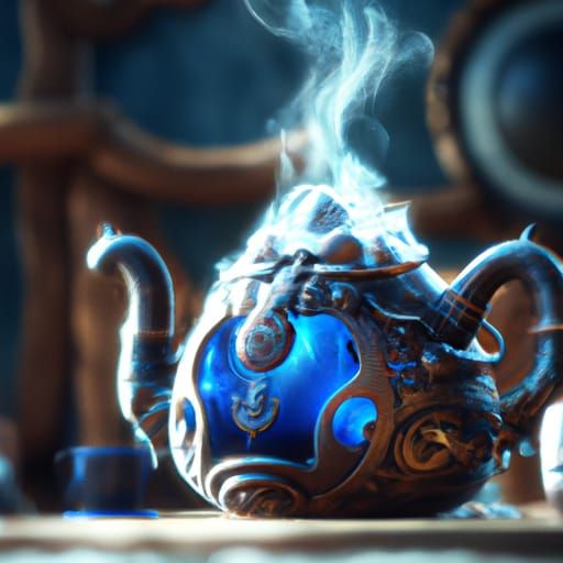 Steaming Coffee: Detailed Matte Painting in Fantasy Style