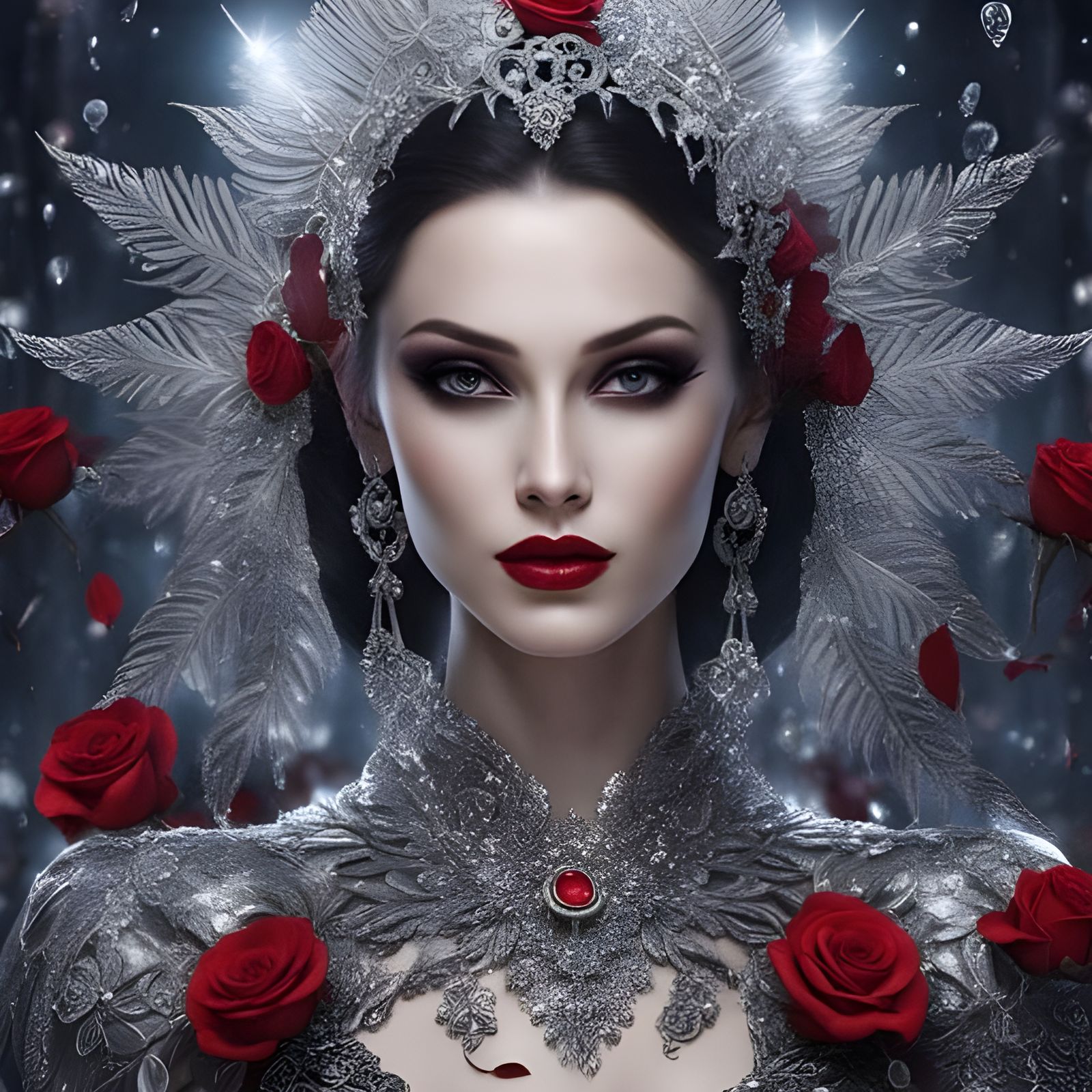 Gothic Vampire Portrait in Mosaic Style