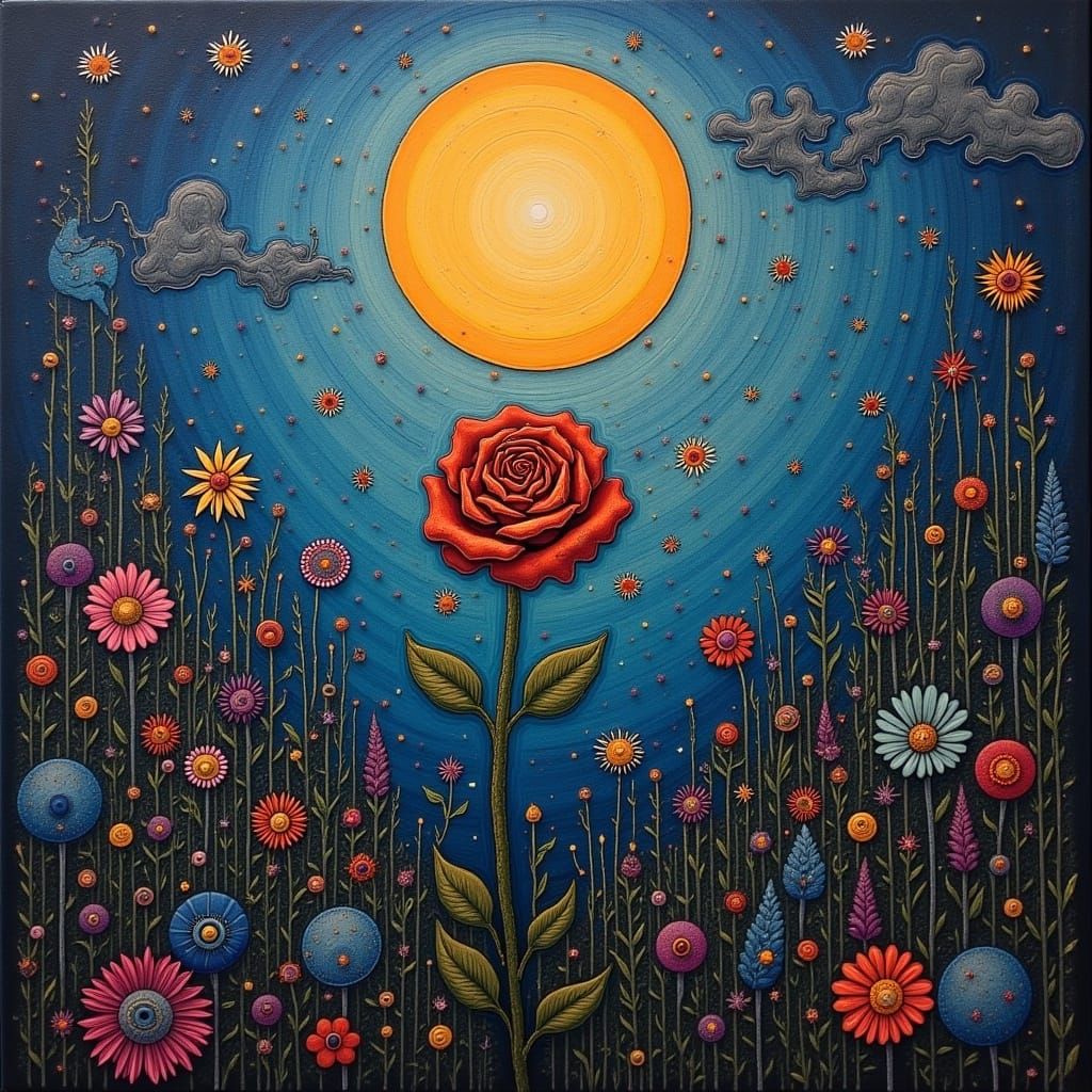 A Rose Blooms Under Starlight