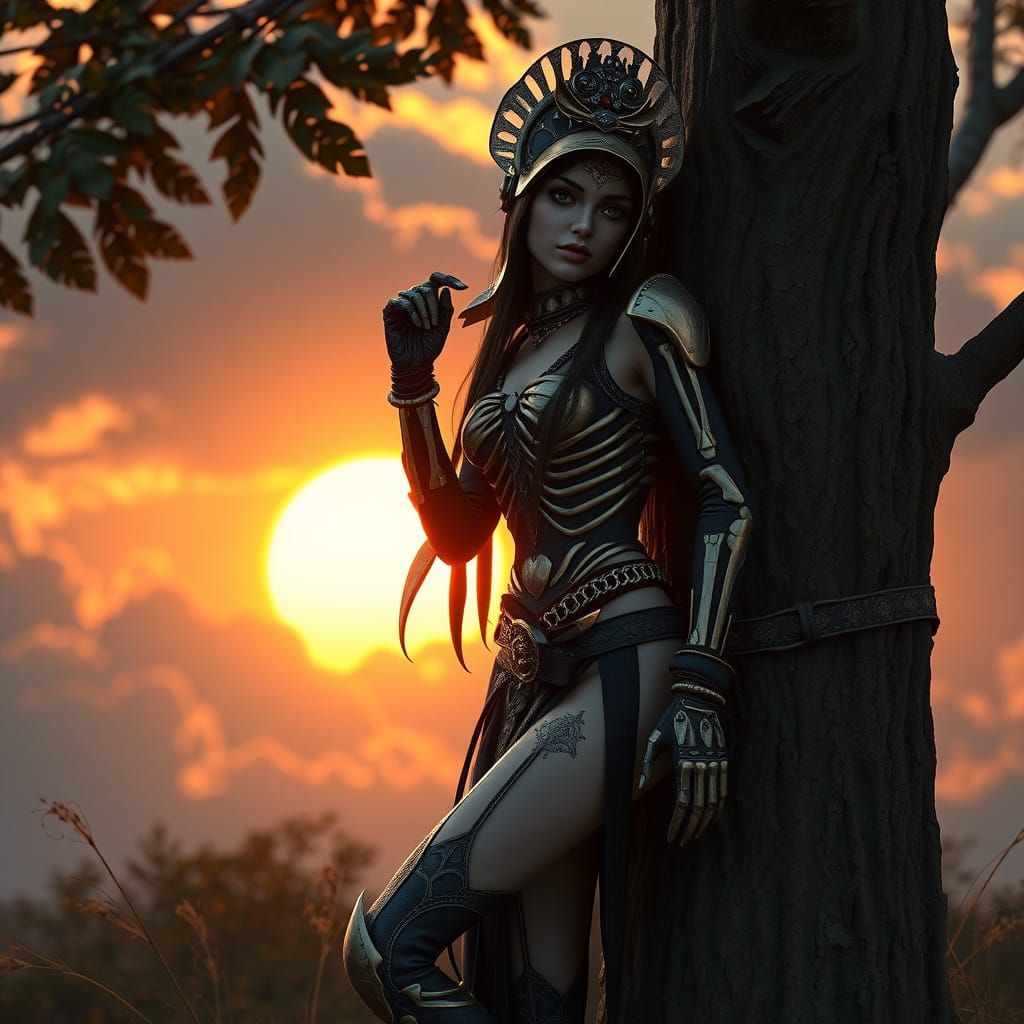 Goth Tribal Hunter with Brass Exoskeleton