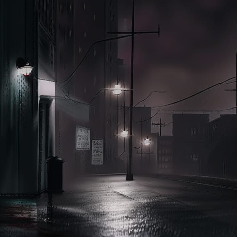 Atmospheric Film Noir Urban Landscape