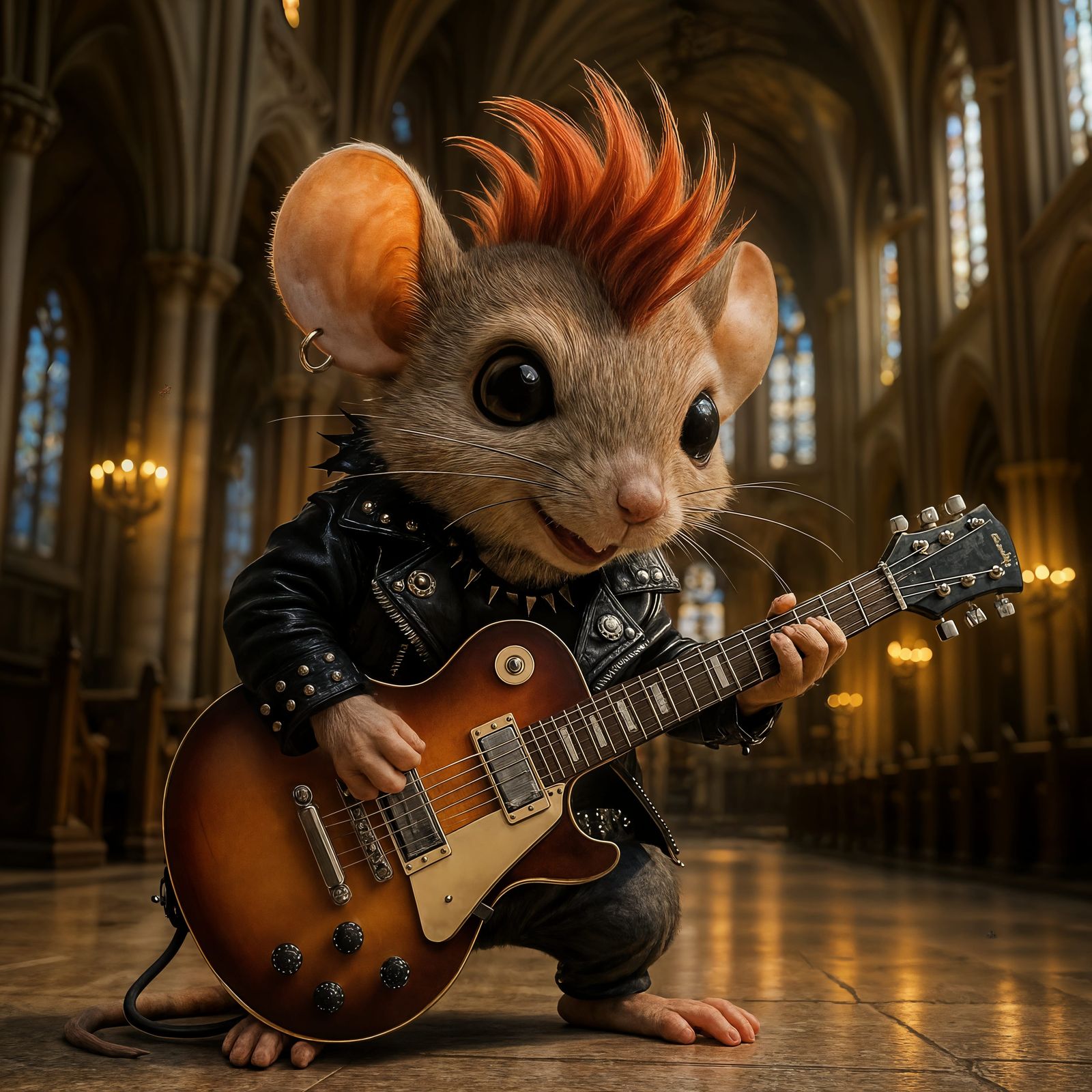Punk Rock Mouse Concert in Church Cathedral