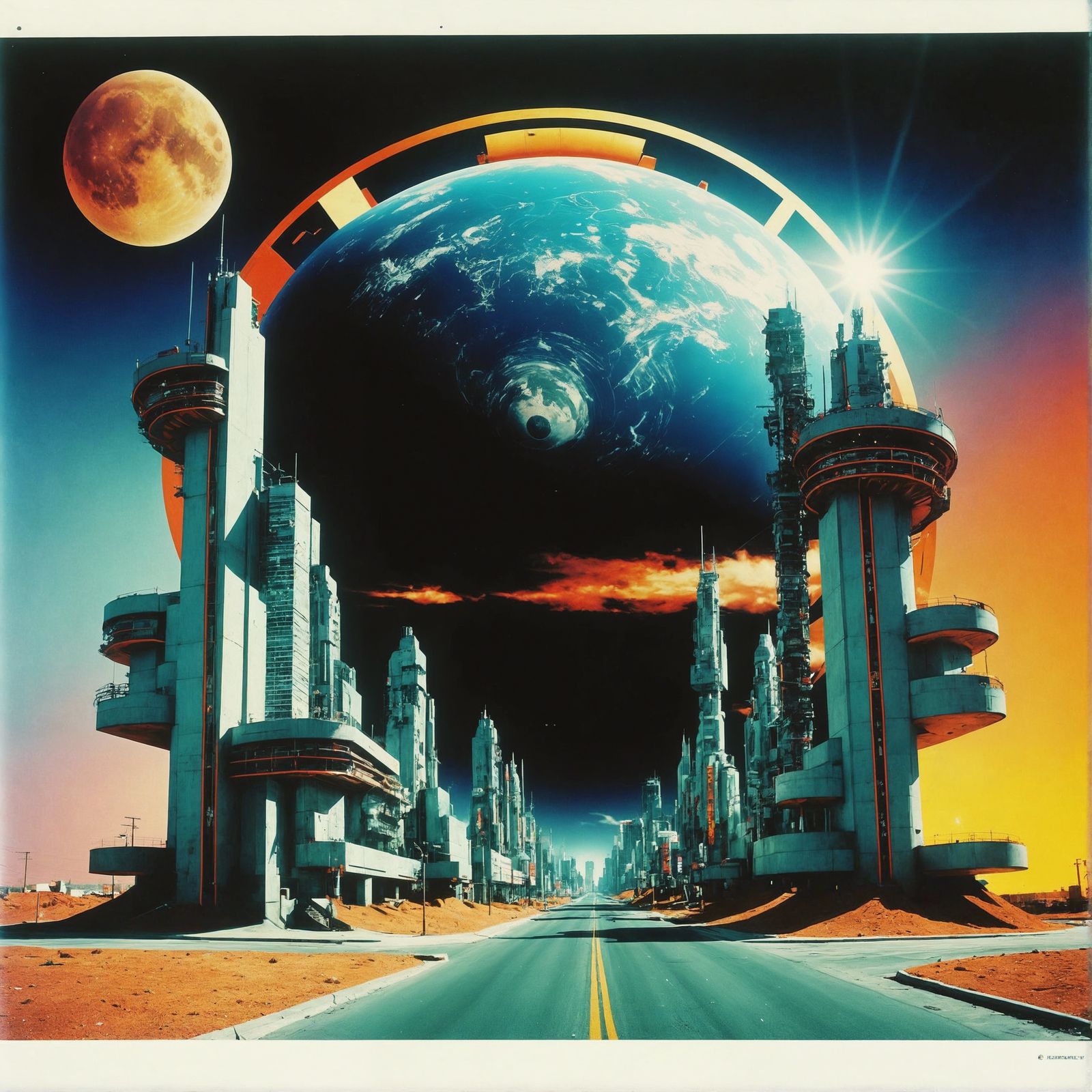 Eerie Cyberpunk Cityscape in 90s Style