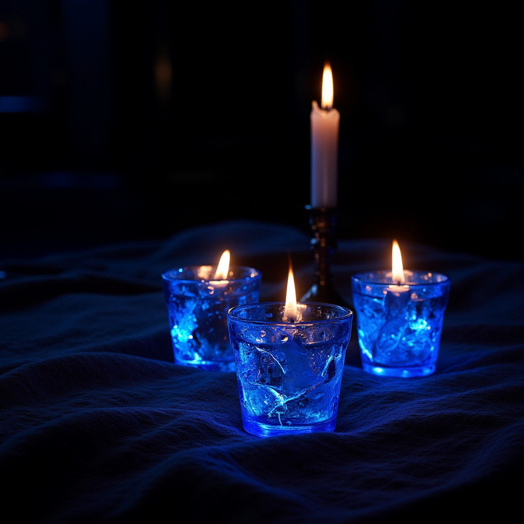 Bioluminescent Candleholders on Medieval Table