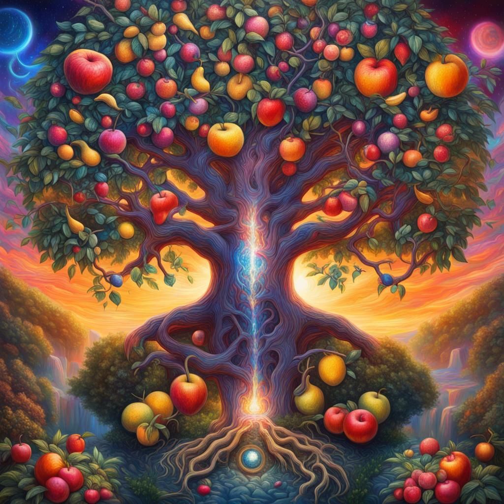 Tree of Knowledge: Astral Illustration in Eden