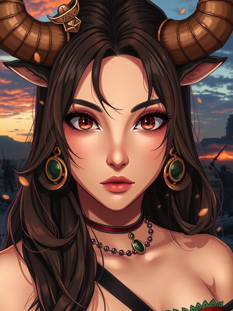 Anime Minotaur Waifu Portrait in 4K Resolution