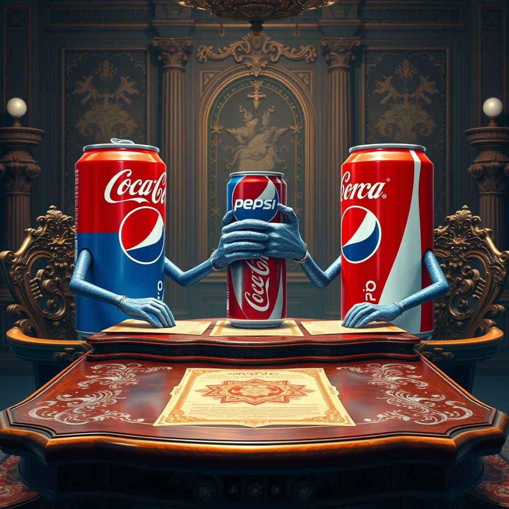 Fantasy Soda Cans Unite in Whimsical, High-Fantasy Scene
