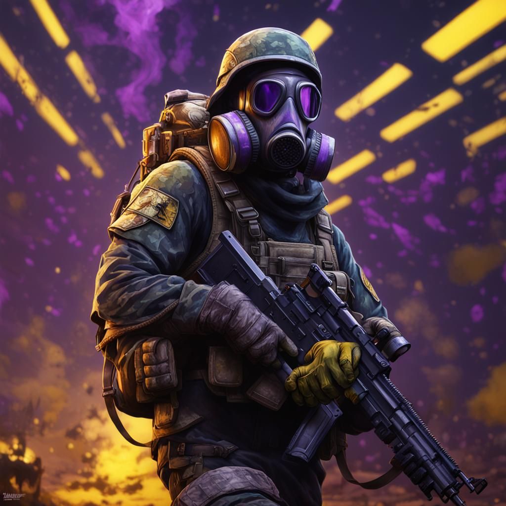 Soldier in Gas Mask: Dark Fantasy Concept Art