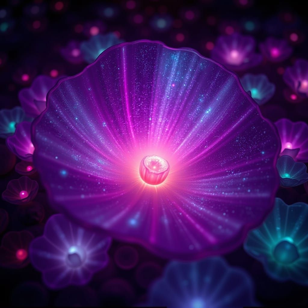 Abstract Flux Glow Design with Luminous Shapes