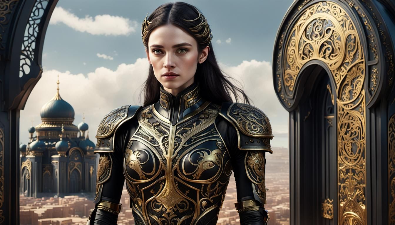 Sci-Fi Woman in Art Nouveau Armor