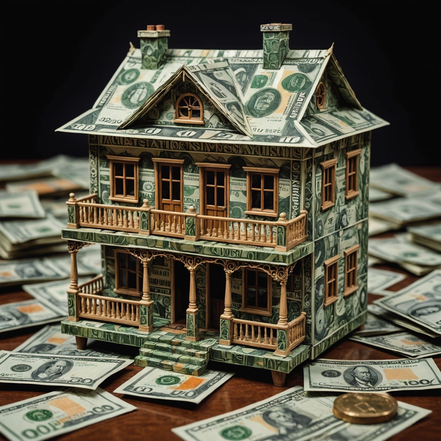 House Made of Australian Cash Symbolizing Housing Unaffordab...