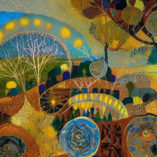 Fractal Forest Town Art Collage