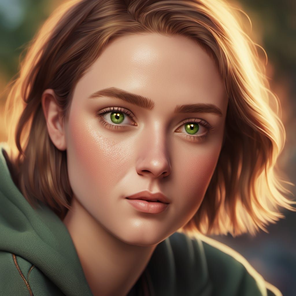 Teenage Girl Portrait in Golden Hour Light