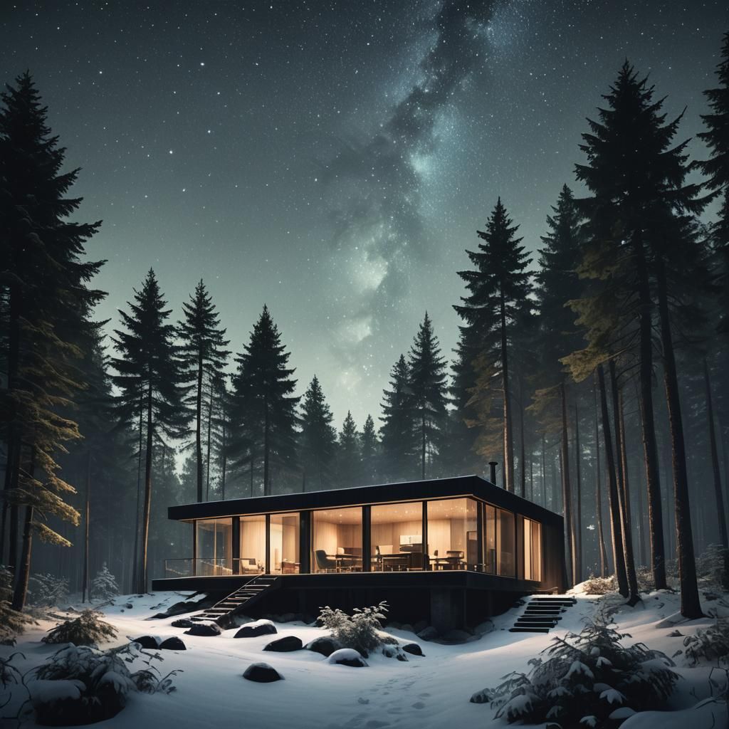 Minimalist Mountain Cottage in Post-Modern Style