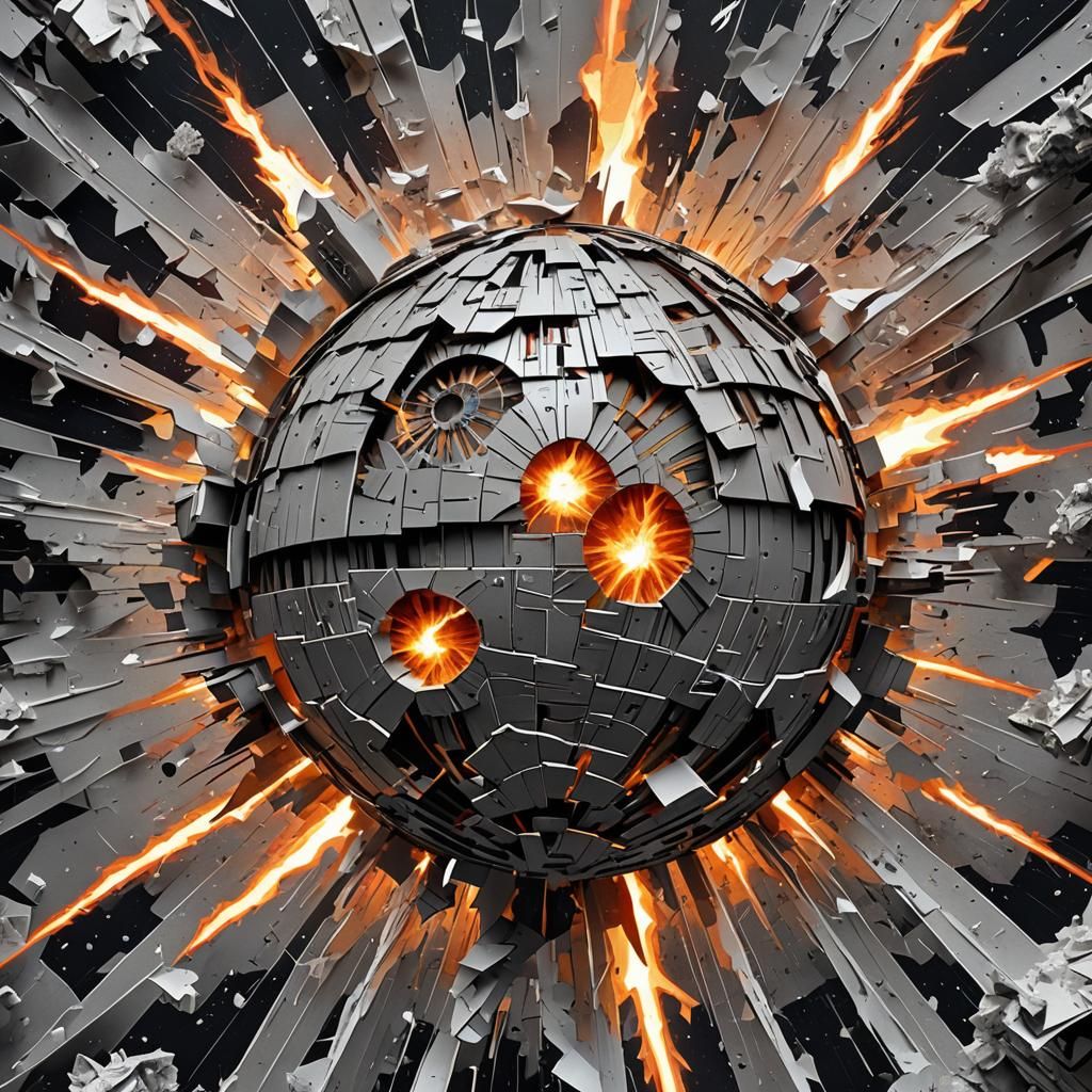 Torn Paper Collage, Death Star