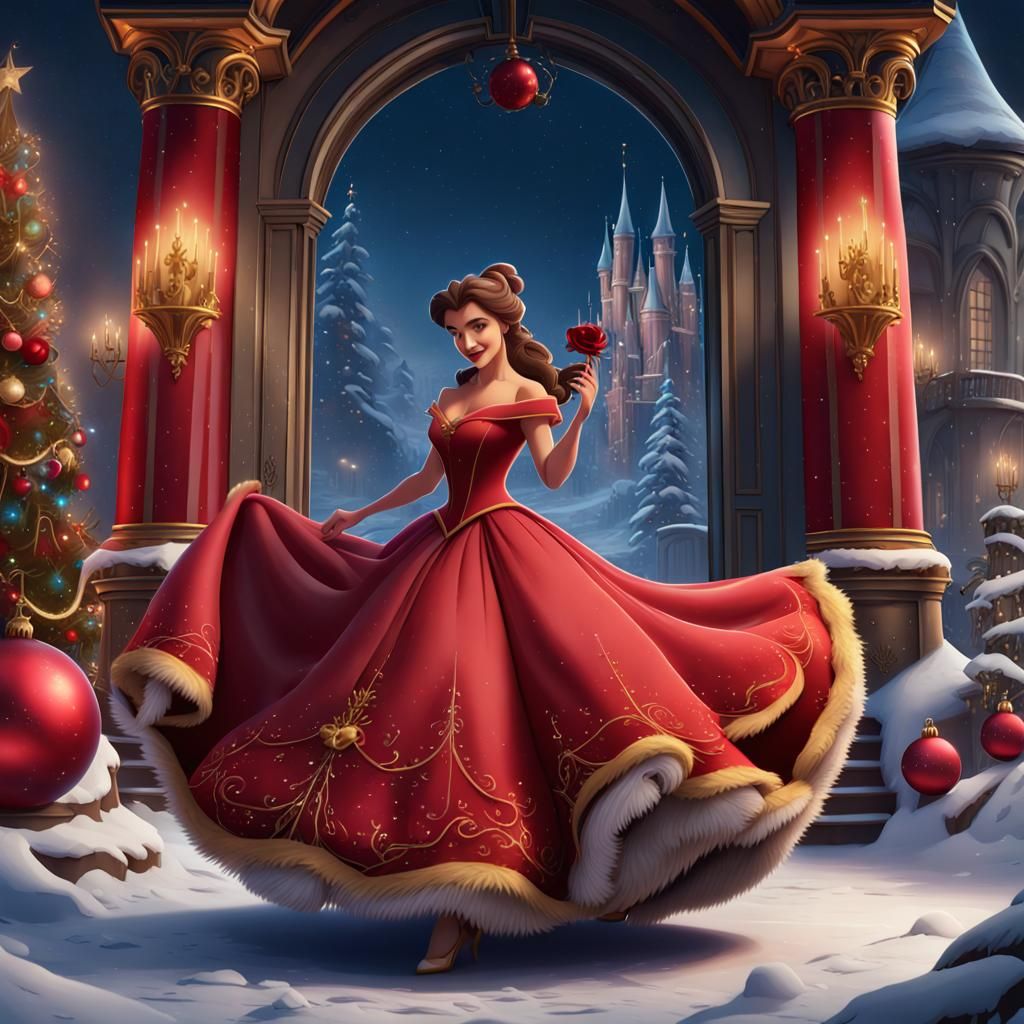 Belle and Beast: Enchanted Christmas in 2D Style