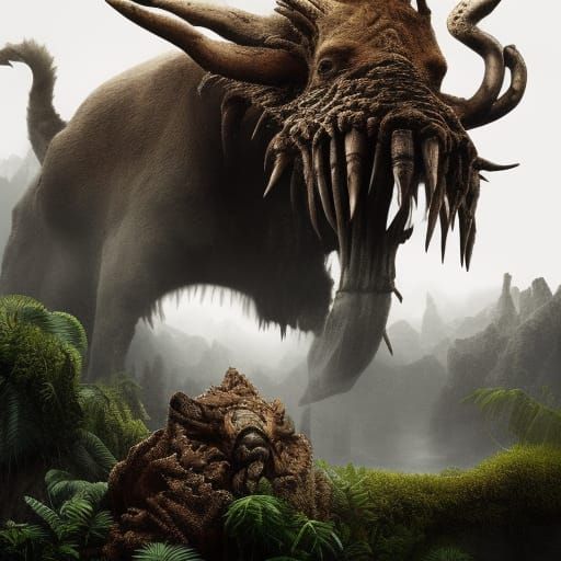 Epic Animal in Dramatic Digital Matte Painting