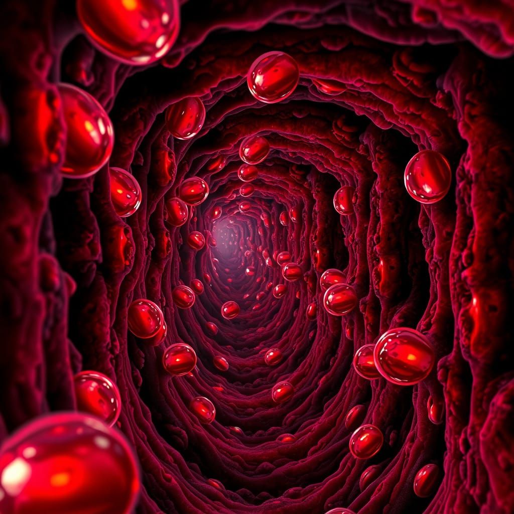 Deep Red Blood Cells Flow Through Biomechanical Tunnel