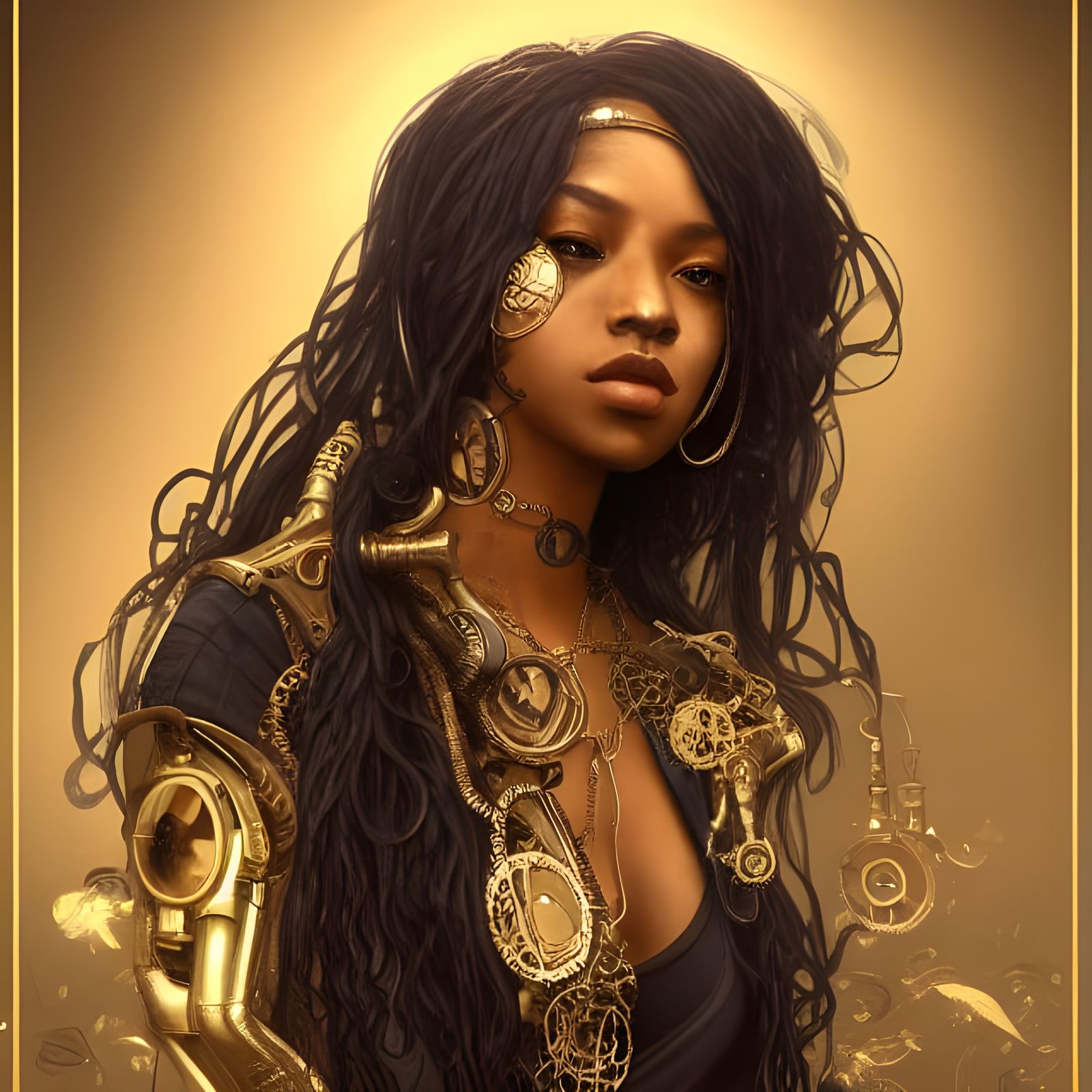 Steampunk Hip Hop Rapper Portrait in 8K