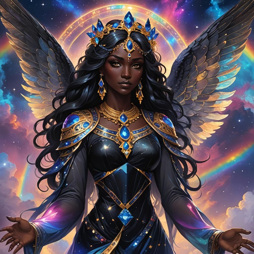 Black Goddess of Rainbow Crystal Clouds