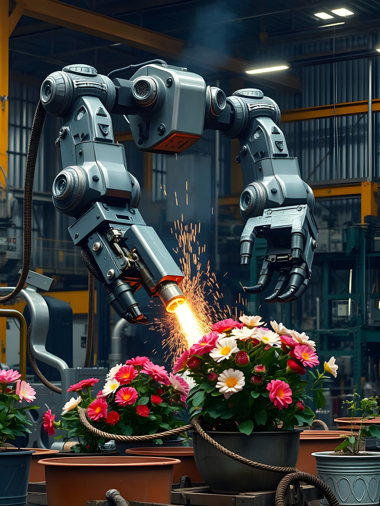 Cybernetic Garden in Full Bloom