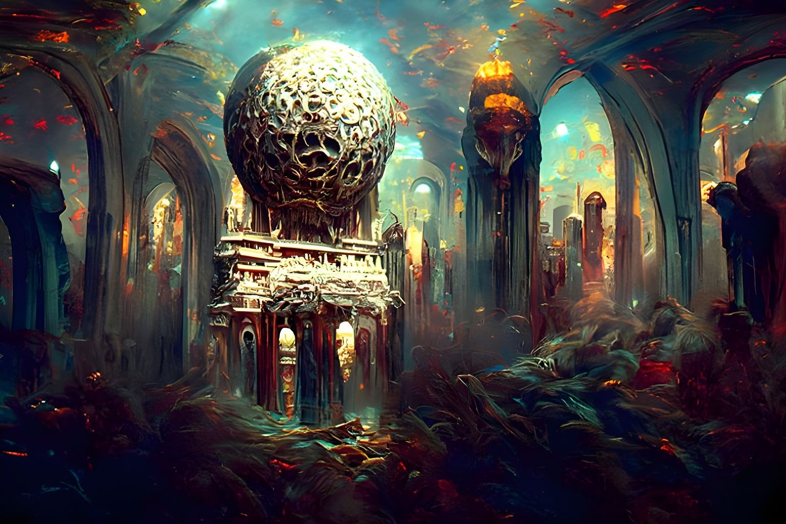 Unholy Temple of Goddess: A Dark Geometric Masterpiece