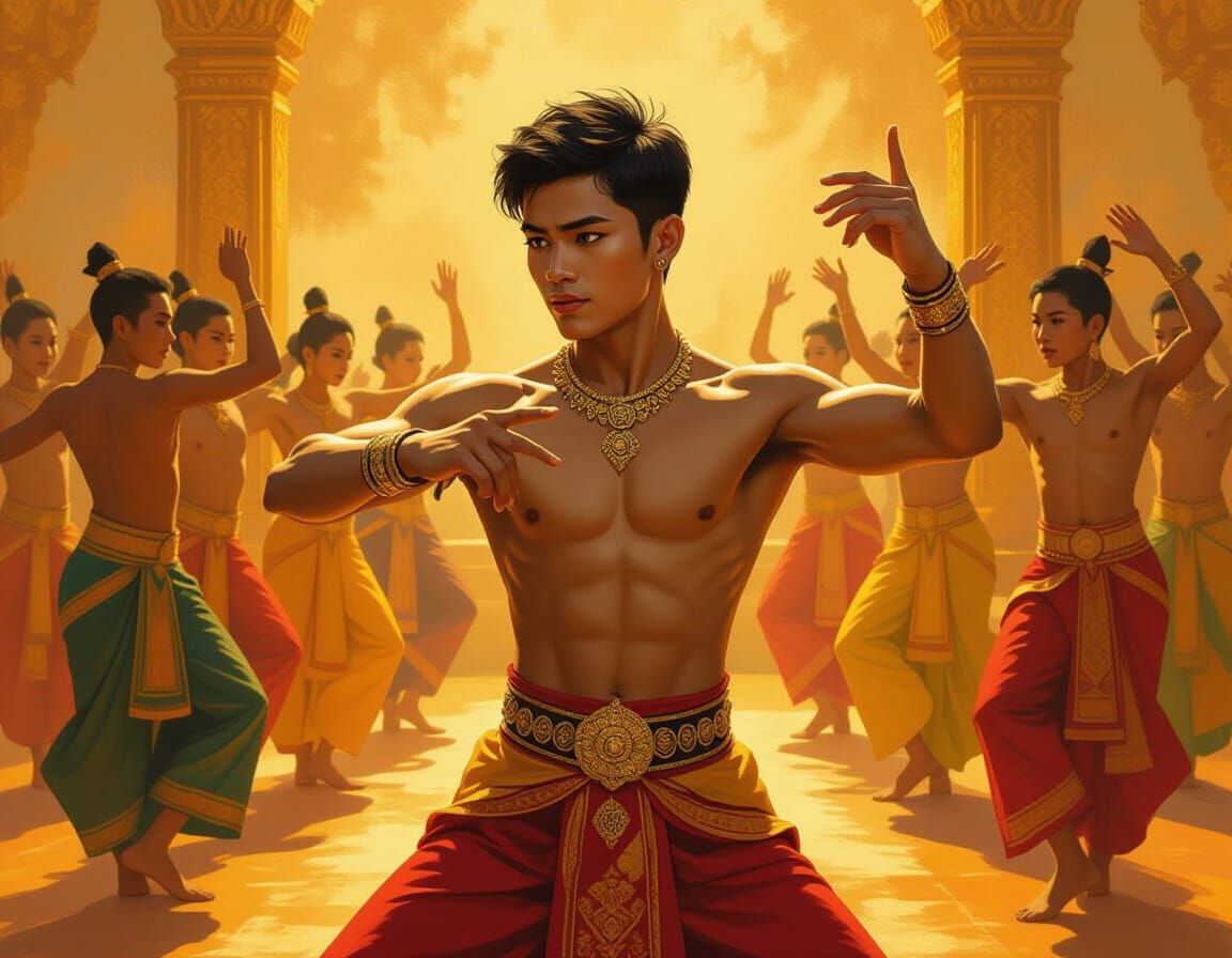 Thai Dancer in Rembrandt Style