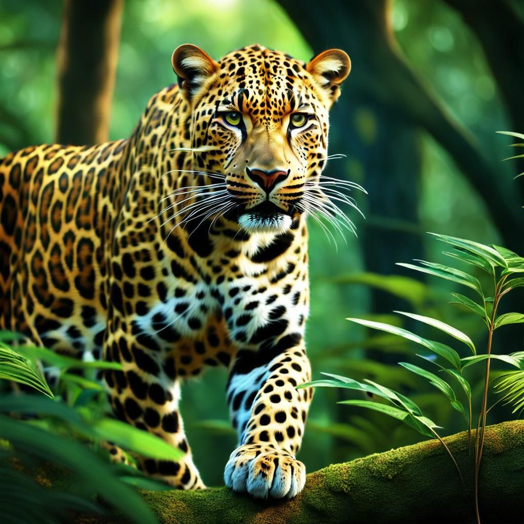 Leopard Portrait in Amazon Rainforest