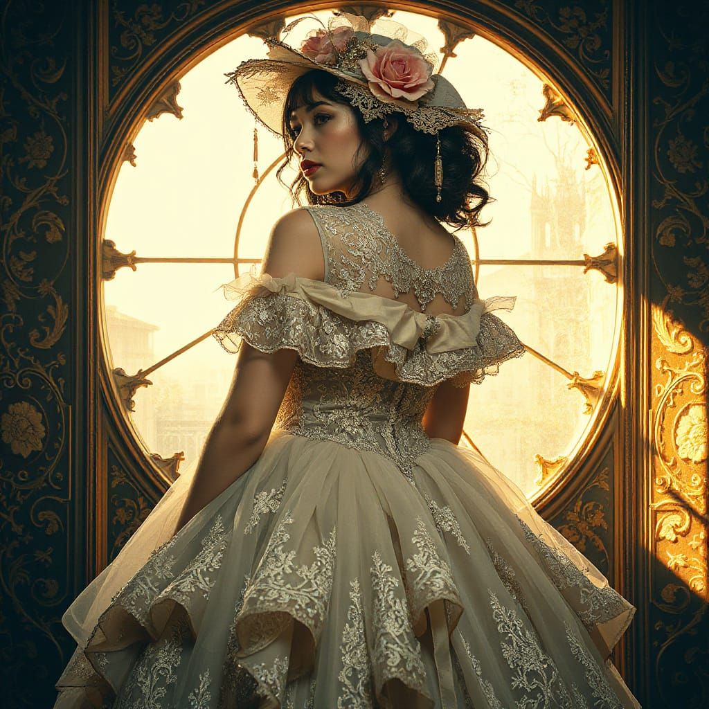 Victorian Woman in Baroque Dreamscape