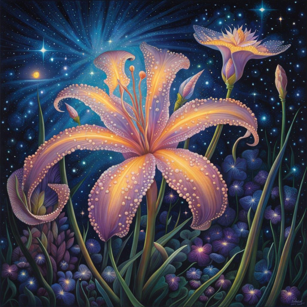 Luminous Seastar Iris in Alien Cosmos