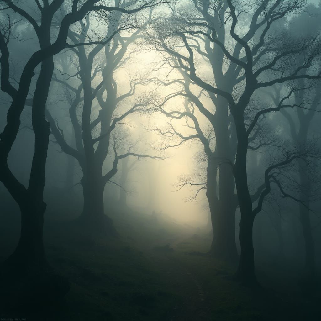 Epic Foggy Forest Digital Matte Painting