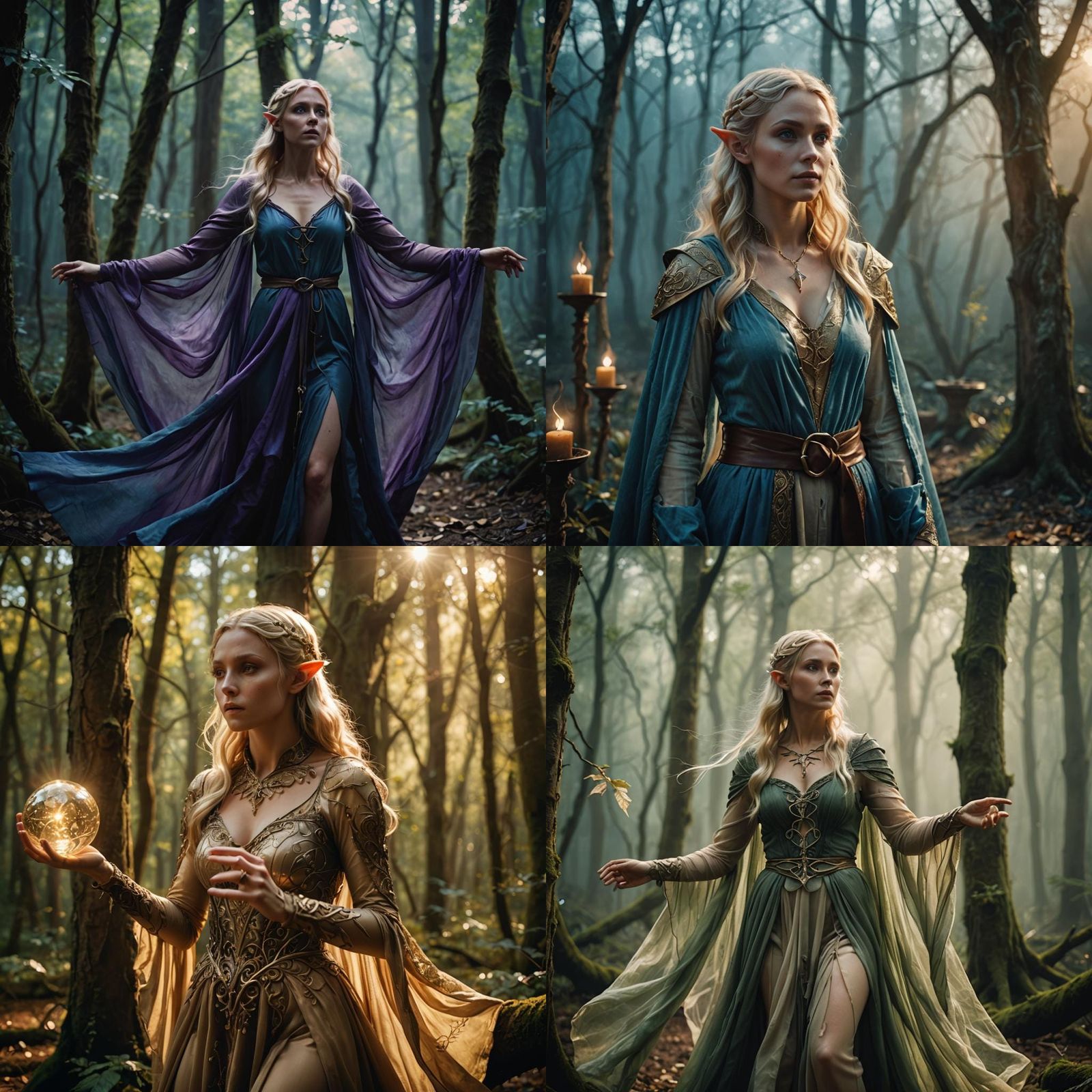 Enchanting Elf Mage in a Dramatic Fantasy Scene
