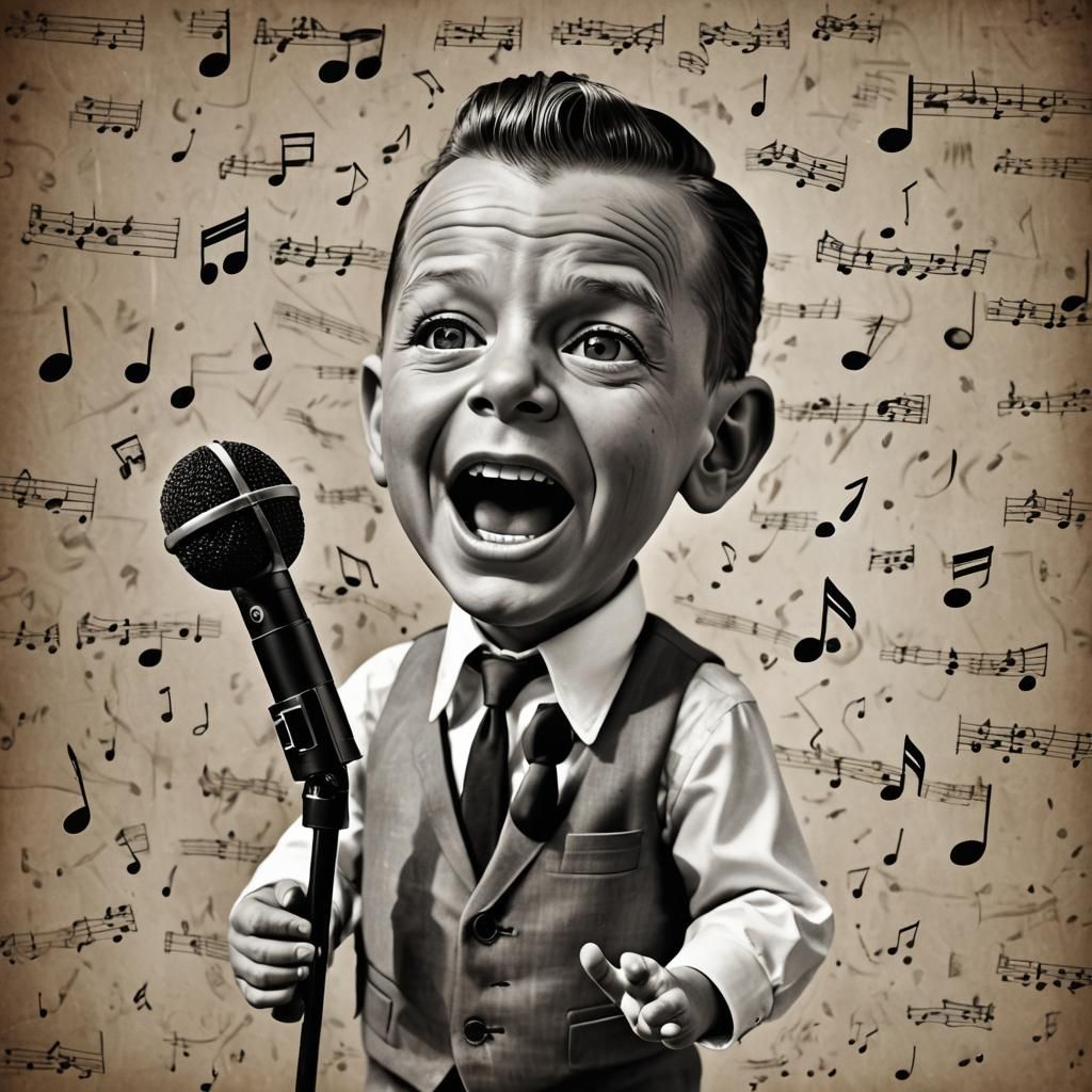 Baby Frank Sinatra Caricature Singing
