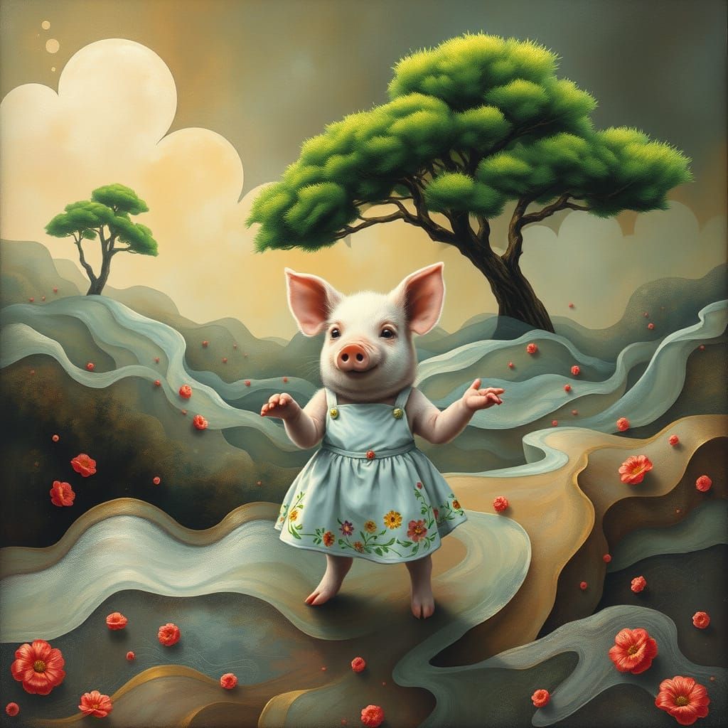 Dreamlike Realm: A Surreal Piglet's Guide