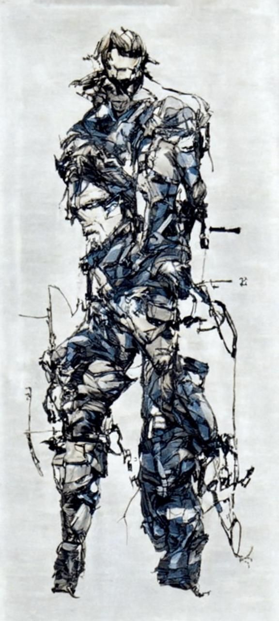 Solid Snake Detailed Line Drawing, Concept Art Style