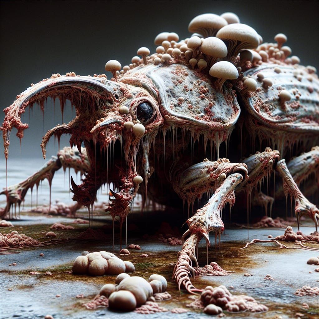 Grotesque Fungus Infects Giant Beetle in Ultra Detail
