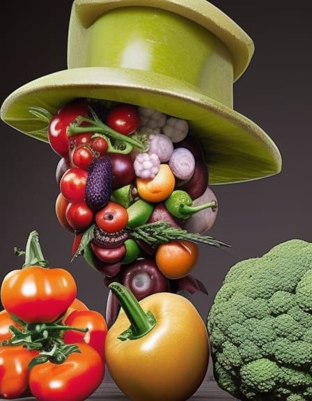 Vegetable Woman Face in Arcimboldo Style